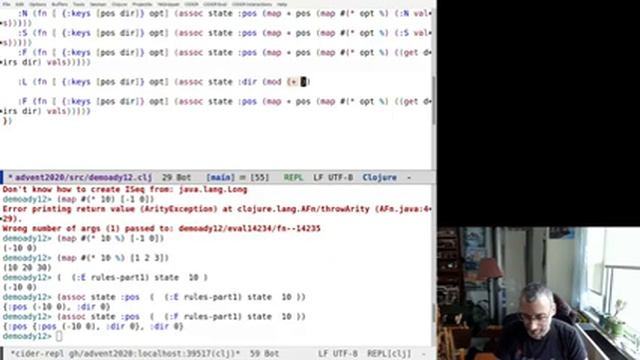 Advent of Code in Clojure 2020 Day 12 смотреть онлайн