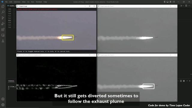 Tracking a missile | OpenCV Python Object Tracking Motion Detector смотреть онлайн
