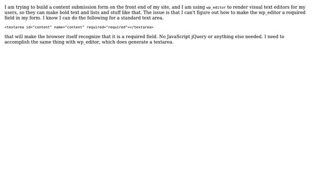 Wordpress: Make editor required for post from frontend смотреть онлайн