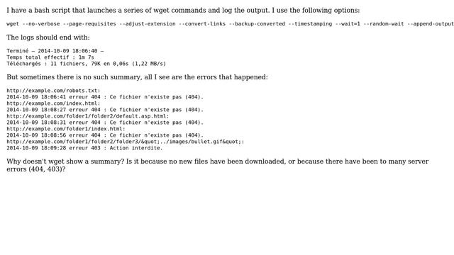How to force wget to output a summary? смотреть онлайн