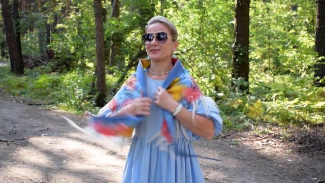 Бактус шарф шаль косынка валяная из шелка и шерсти Волшебные цветы смотреть онлайн
