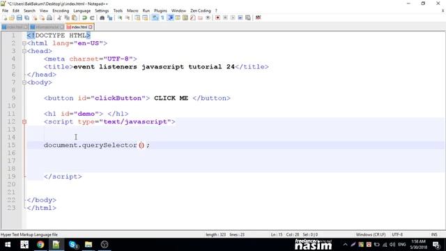 Java Script Tutorial | event listener with functions and attributes | Part 24| Freelancer Nasim смотреть онлайн