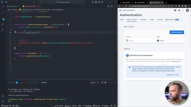 Next.js Authentication Firebase - Sign in with Google смотреть онлайн