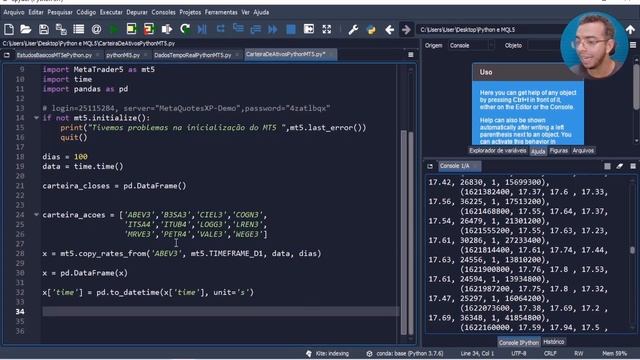 COMO COLETAR OS CLOSES DE VÁRIOS ATIVOS EM DATAFRAME - PYTHON E MT5 смотреть онлайн