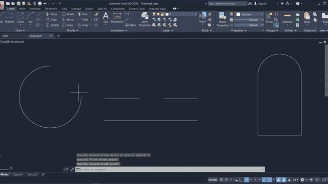 AutoCad 23: BREAK and JOIN command смотреть онлайн