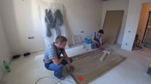 Установка душевой стеклянной перегородки !Жидкое стекло на наливной пол!