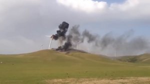 Взрыв ветровой электростанции