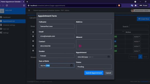 Patient Appointment Scheduler System using PHP DEMO смотреть онлайн