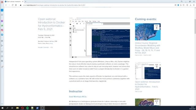 Open webinar preview: Introduction to Docker for Hydroinformatics - Feb 9, 2021 смотреть онлайн