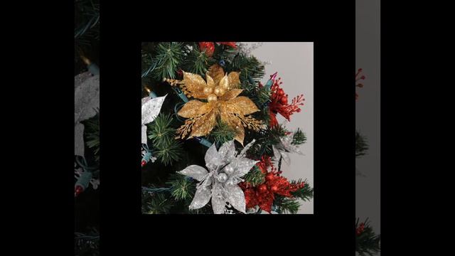 Glittered Christmas Poinsettia Pick смотреть онлайн