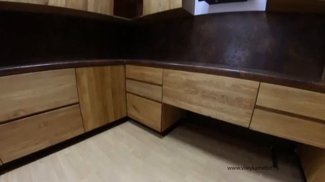 Набор мебели для кухни из массива дуба "Квадро" смотреть онлайн