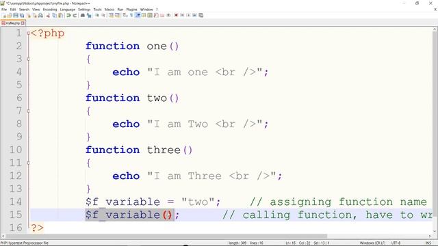 Variable Function in PHP (Hindi) смотреть онлайн