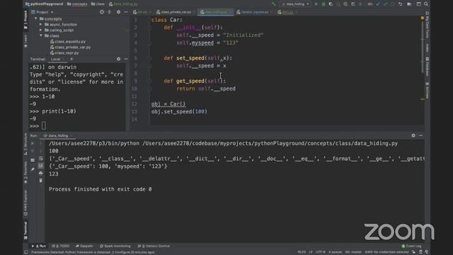 Python data hiding with private variable смотреть онлайн