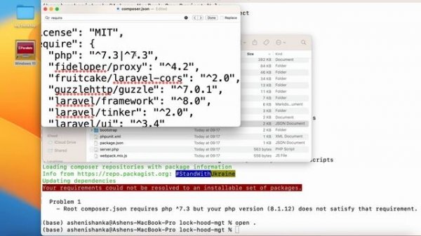 Root composer.json requires php ^7.3 but your php version (8.1.12) does not satisfy that requiremen