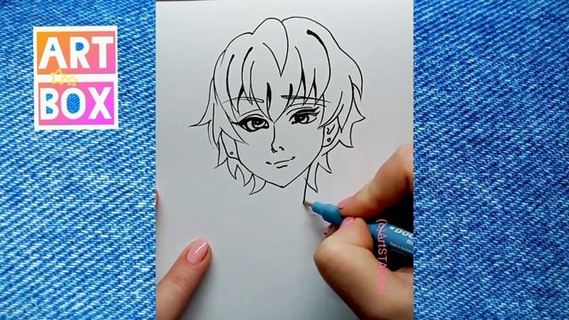Как нарисовать АНИМЕ парня маркерами?Drawing Anime GYE StepBYstep Tutorial