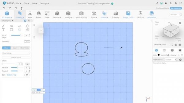 Free Hand Drawing | 3D Drawing in SelfCAD