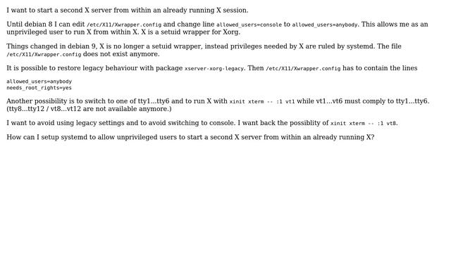 Unix & Linux: Run second X server from within X as a systemd service смотреть онлайн