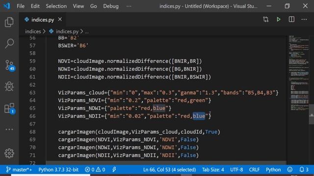 20.Google Earth engine con python 3 :NDVI, NDWI, NDII y NDSI,Normalización de la diferencia Parte I смотреть онлайн