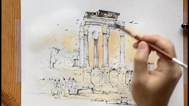 Urban Sketching Series - Quick drawing like an architect -Ink and watercolour (1) смотреть онлайн