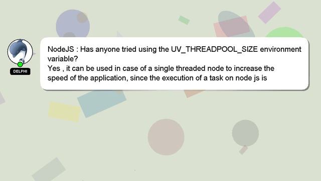 NodeJS : Has anyone tried using the UV_THREADPOOL_SIZE environment variable? смотреть онлайн