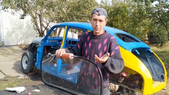 #14 Газ М 20 Победа  Установка лобового и заднего стекла
