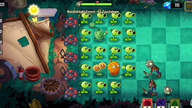 Pvz 2 Garden Rush (Early Access) - Needleblight Forest Extra level - Normal Adventure plant no mowe смотреть онлайн