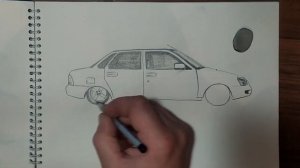 Как нарисовать Ладу ПриорУ БПАН / Рисунок машины Лада Приора / Как нарисовать БПАН машину поэтапно