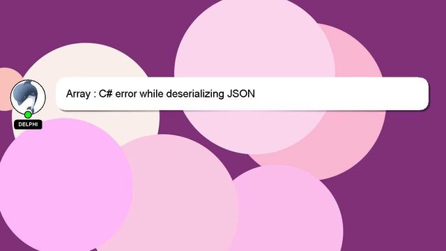 Array : C# error while deserializing JSON смотреть онлайн