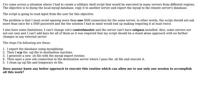 Export mysql to remote server using one SSH session смотреть онлайн