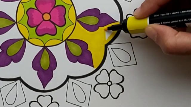 Asmr~Relaxing|No-Talking|Therapeutic Art| Mandala Colouring