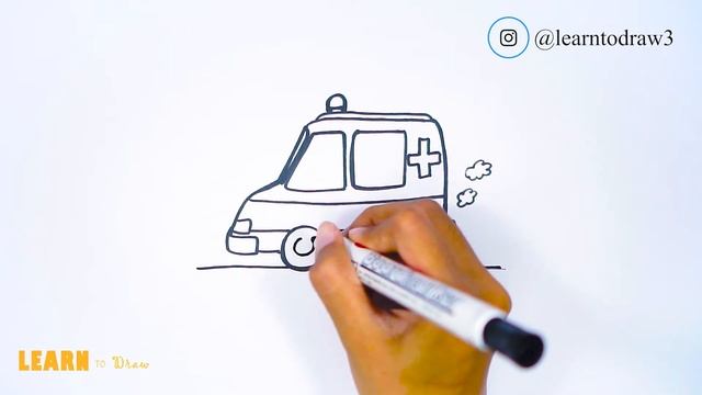 Coloring Book Page and Drawing Toy Ambulance For Kids смотреть онлайн