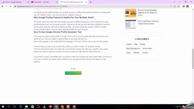 Chrome Profile Generator software single click to create unlimited Profile | Use for Adsense loadin смотреть онлайн