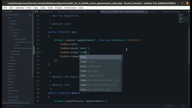 Create Appointment Migration and Design its Index Page смотреть онлайн