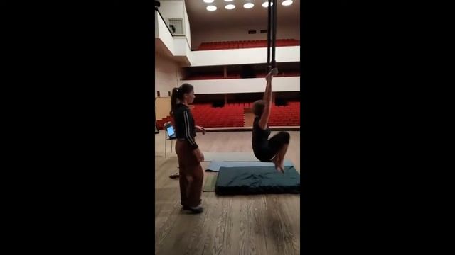 Тренировка с Л. Соколовой - силовые элементы на трапеции и кольцах смотреть онлайн