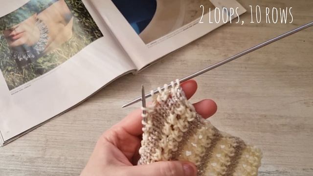 Горизонтальный узор с эффектом жемчужной резинки?❤️knitting pattern. смотреть онлайн