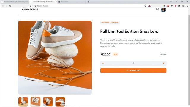 E-Commerce Product Page - Frontend Mentor Challenge смотреть онлайн