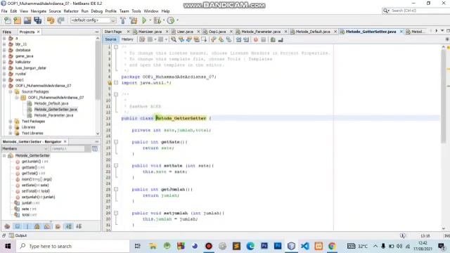 Metode default,Getter setter,parameter pada java смотреть онлайн