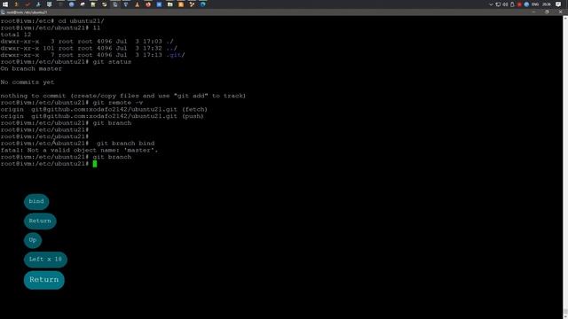 Создадим ветку Git на Ubuntu 21.04 смотреть онлайн