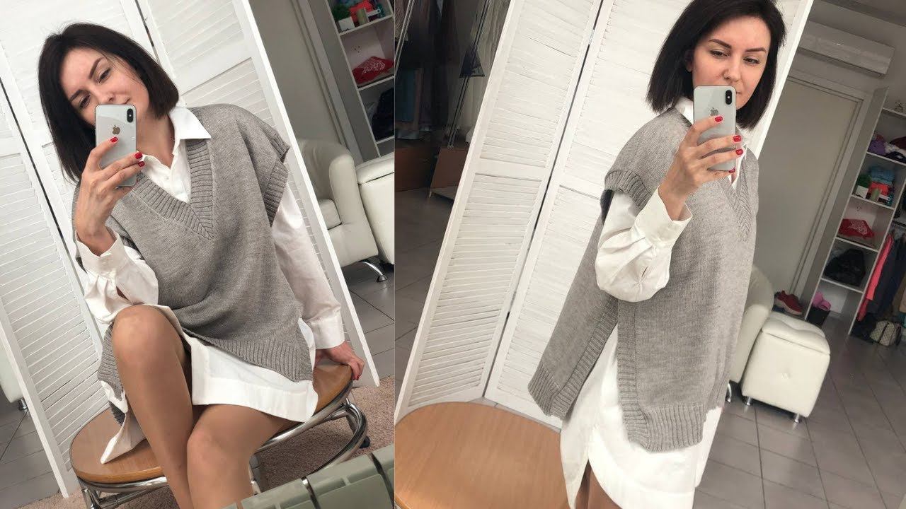 Жилет без боковых швов с у образным вырезом смотреть онлайн