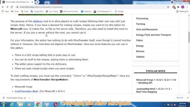 MineTweaker RecipeMaker Mod 1.12.2/1.10.2/1.7.10Download - How to install it for Minecraft PC смотреть онлайн