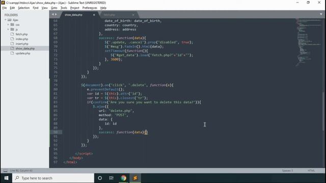 Ajax Delete Data From Database & Remove Table-Row with fadeOut Effect using jQuery & Php | Part - 6 смотреть онлайн