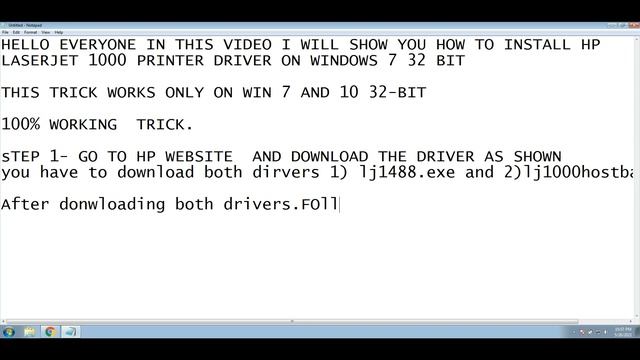 How to install HP laserjet 1000 printer drivers on WIndows 7 and Windows 10 32-bit -2021 смотреть онлайн