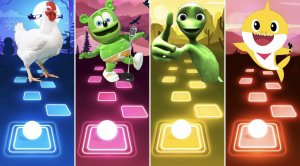 Курица - Желейный Медведь - Зеленый Человек - Малыш Акулёнок | Tiles Hop