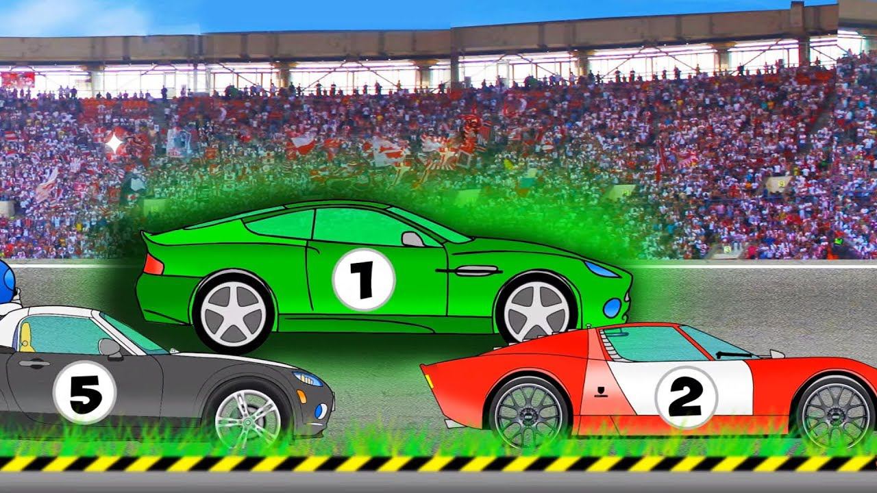 АВТОВОЗ и ГОНОЧНЫЕ МАШИНКИ. Гонки между разноцветными машинками - Кто же ВЫИГРАЕТ? смотреть онлайн