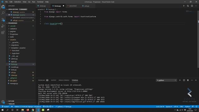 #24 Python e Django - Criando um formulário para registro de usuários смотреть онлайн
