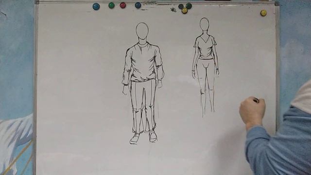 Малювання людини в одязі. Принцип малювання складок на одязі. смотреть онлайн