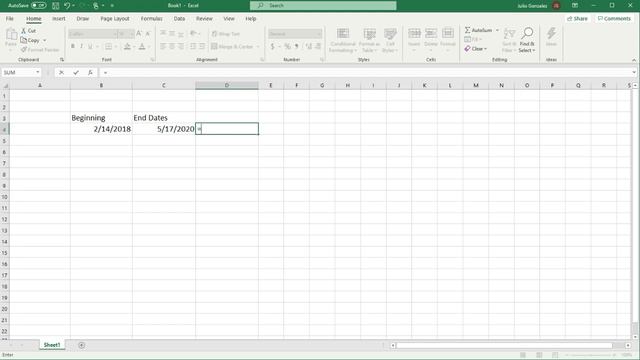 How To Calculate The Number of Days Between Two Dates In Excel смотреть онлайн