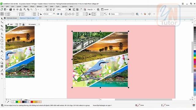 Create Stylish Photo Collage in Corel Draw Exercise No. 41 | YN Tutor смотреть онлайн