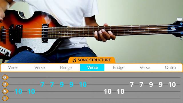 How To Play Here, There And Everywhere (The Beatles - Bass Lesson) With Tabs смотреть онлайн
