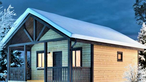 Русская баня строить и жить помогает! Чудесная баня 6х8 под ключ с прелестной, просторной террасой смотреть онлайн